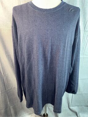 2250-Farah Men's Long-Sleeve Ribbed Crewneck Shirt - Grey